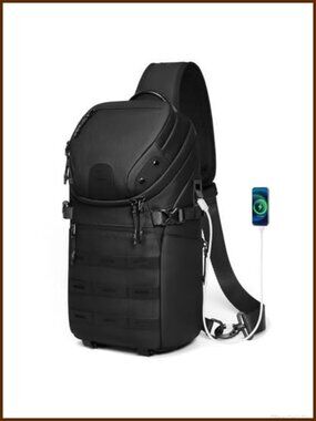 Waterproof Tactical Sling Backpack Crossbody Chest Bag Fits 12.9 Tablet